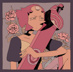 mmupaa:Yall really doing that to me huhI love, respect and feel inspired by this show so much.Sorry for this generic “Pearl with Rose’s sword and roses around her” motif.The second drawing is from a year back, and since it’s basically the same