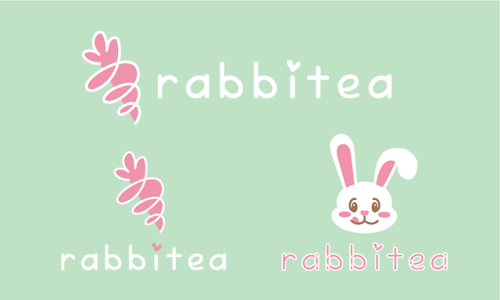 logo mockups for a rabbit cafe