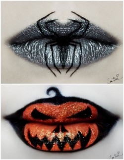 Truebluemeandyou:  Diy Inspiration: Halloween Lips By Eva Senin Pernas Seen At Boredpanda. Go