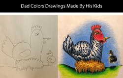 conflictingheart:  Artist Dad Colors in Drawings