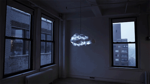 wetheurban:  DESIGN: The Cloud by Richard Clarkson  The Cloud by Richard Clarkson is an interactive lamp and speaker system, designed to mimic a thundercloud in both appearance and entertainment. Read More 