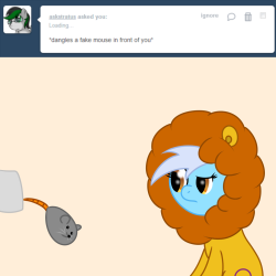 ask-leo-pony:  Leo: IT SQUEAKS! GIMME! *pounces*