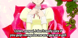viamadlucem:to-want-or-not-to-want:kirschtein-relatable: THAT ANIME DESERVED 129878463268769128791274964328 SEASONS  I think people readily forget that Haruhi was genderfluid and her single father was a bisexual transvestite THIS SHOW WAS GROUNDBREAKING