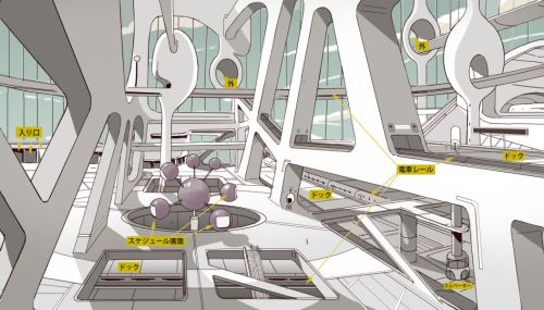 aymrc:  Some Background Designs made for Space☆Dandy episode #5. I had the chance and honor to work directly with Shinichiro Watanabe at Studio Bones last year, it was great! Didn’t had much time to add more details or props, I was mainly able