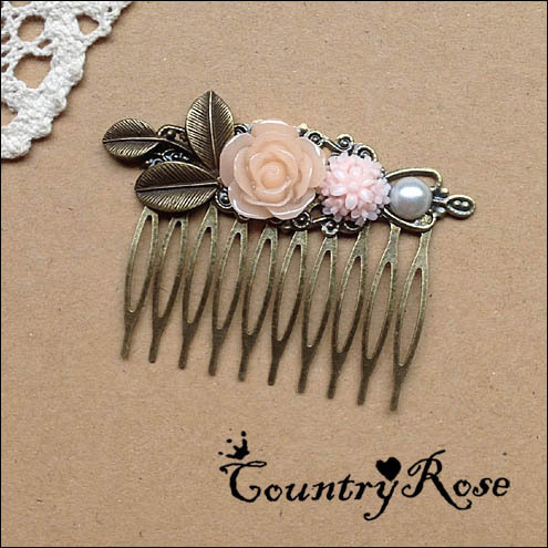 Floral Hair Comb - $6.98 + free ship