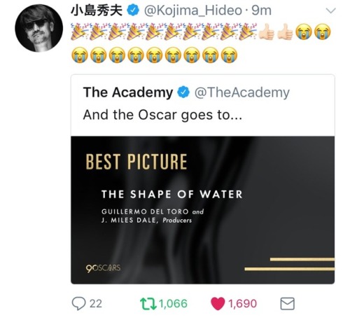 moribunny:sirlorence:sirlorence:The best part of The Shape of Water winning is that we get to see Ko