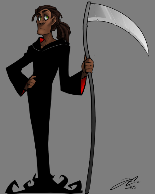 crime-she-typed:  takatakatakaa:  the-lustfulinsomniacs:  boomsheikas-art-blog:  I don’t care if he has a canon design for when he was alive or not, Grim is Jamaican and not a creepy white guy like they tried to make him in the actual show  HIS VOICE