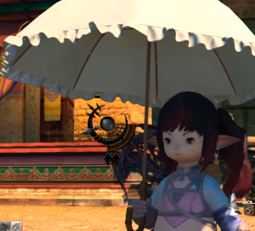 FINAL FANTASY XIV Patch 6.1 - Newfound AdventureNew idle animation parasol + new glasses + new Mogst