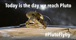 herochan:  The Pluto Fly By is Here!After traveling for more than 9 years and over than 3 billion miles, the NASA New Horizons spacecraft will have it’s closest approach to Pluto at 7:49 a.m. EDT. today. For more info, check out the New Horizons page. 