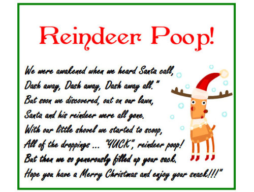 DIY Last Minute Christmas Poop Poems and Candy for Stocking Stuffers. Grownups may not like the