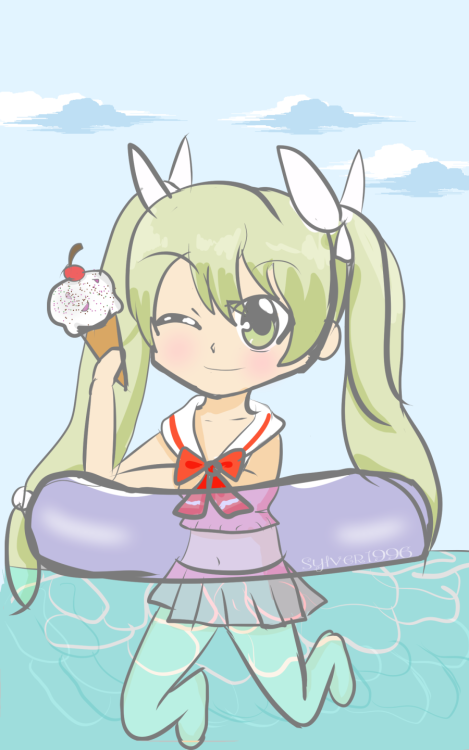 sylver1996:Cute Girltober2020Day 14: Ice Cream and Day 15: SwimsuitI have been on a Rune Factory 4 b