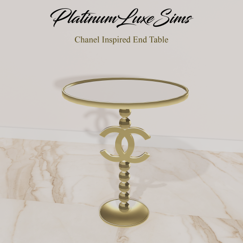 Luxe Chanel CC End Table • Chanel inspired end table • 10 Metal swatches | mirrored top!DOWNLOADPatr