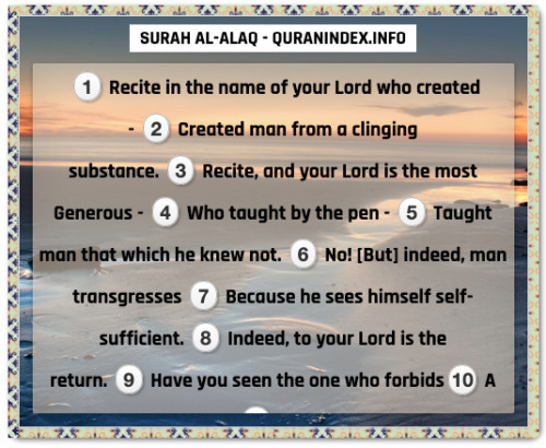 Search, Read, Listen, Download and Share #Surah #Al-Alaq [96] @ quranindex.info/surah/al-ala