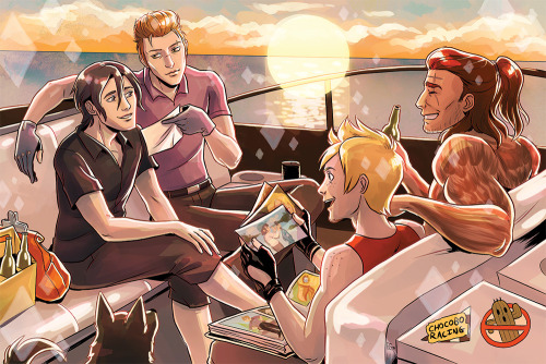 Some art I did in 2019 for the Summer Memories FFXV zine that I can finally post! I wanted to do a p