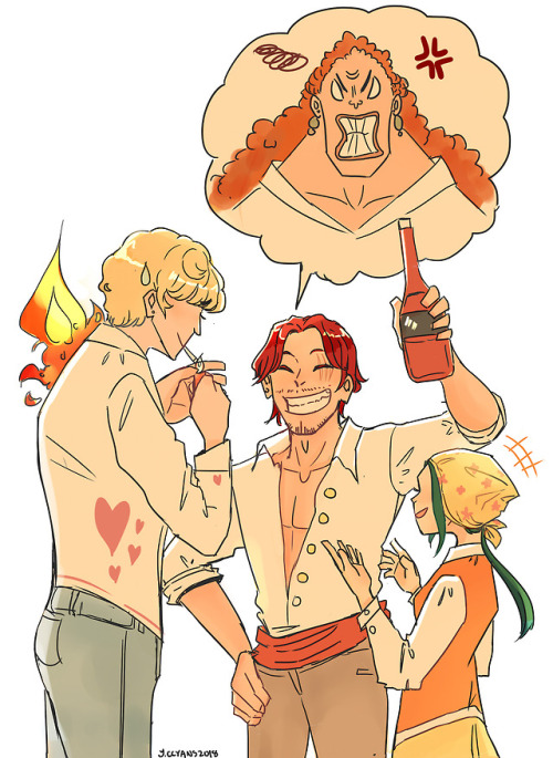 ccyans:“Did you steal that sake, Shanks?”The kids and the guardians