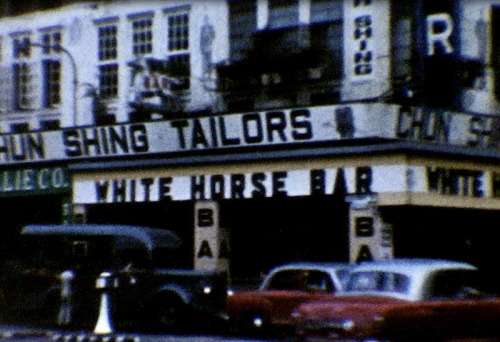 The White Horse Bar. Corner of Lockhart Road and Fenwick, Wanchai, 1962.