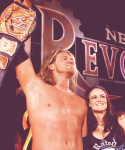 french-kiss-spears:  Edge &amp; Lita; my favourite pictures of them together.  Wrestling&rsquo;s version of my relationship.