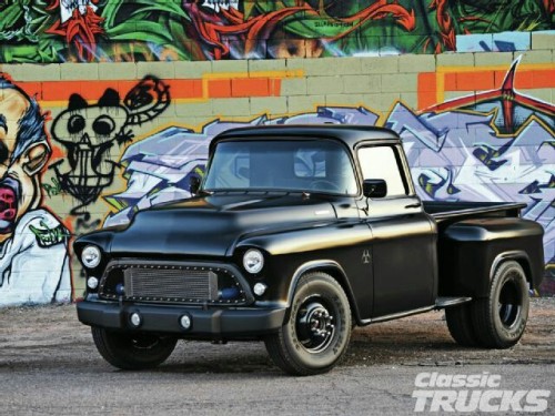 rebelmotorhead:  1957 Chevy 3200 with 6.6L LB7 Duramax  The things I’d do for this