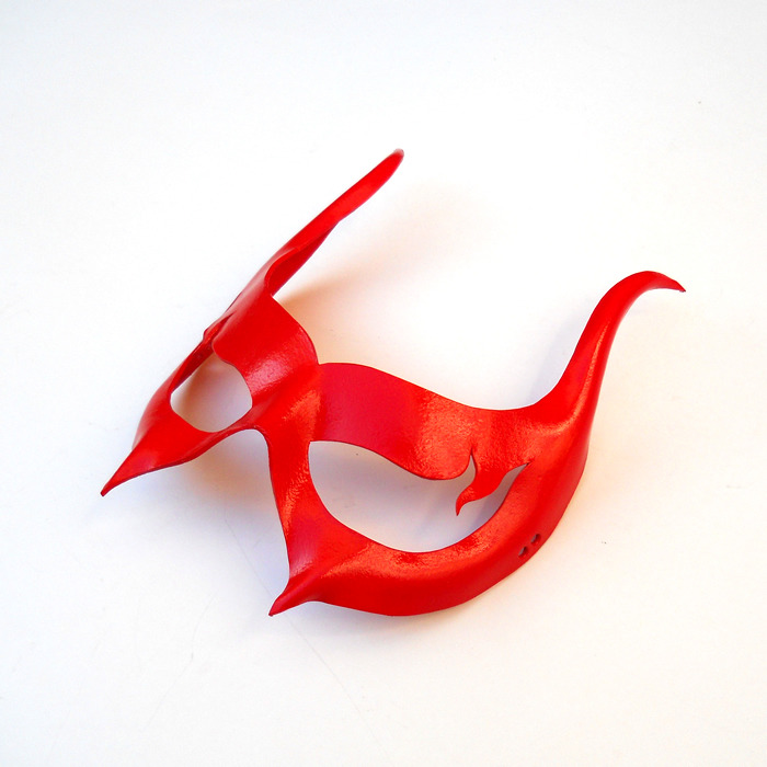 lmemasks:  Scarlet Red Devil Leather Mask Masquerade Sexy Venetian Satan Horns Erotic