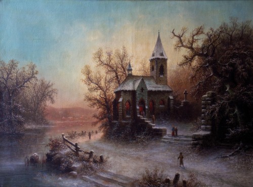 fleurdulys:   Snowy castle in romantic landscape - Albert Bredow