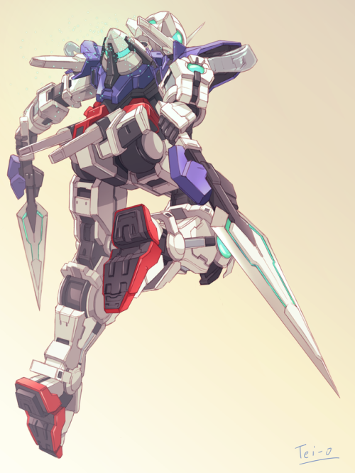 absolutelyapsalus:  ガンダムエクシア by Tei-o [Enty & Twitter]Bonus: Their first digitally done Exia illustration made in 2014 for comparison