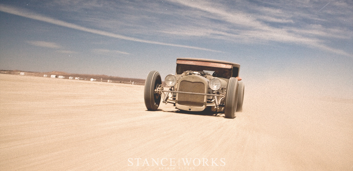 the80sareforever:  My heart and soul on the El Mirage Dry Lake Bed. http://www.stanceworks.com/2013/05/mike-burroughs-ford-hot-rod-bmw-model-a/