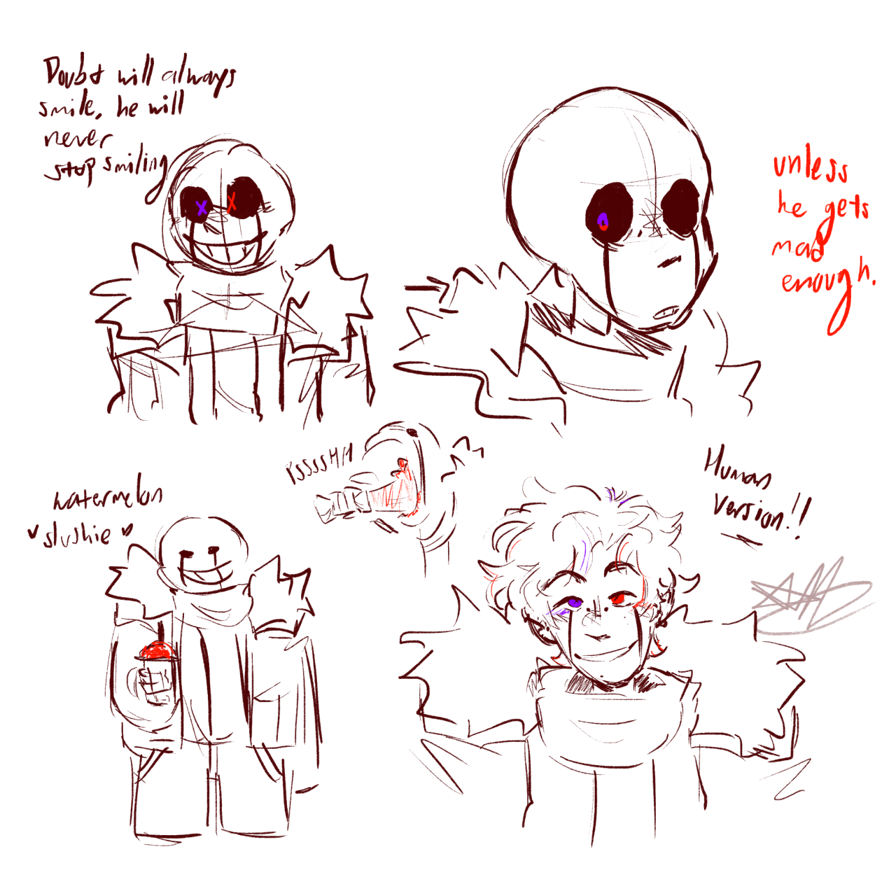 Myself and my best friend in our fave Sans Aus. (Drawn by me @Roxniie) : r/ fanart