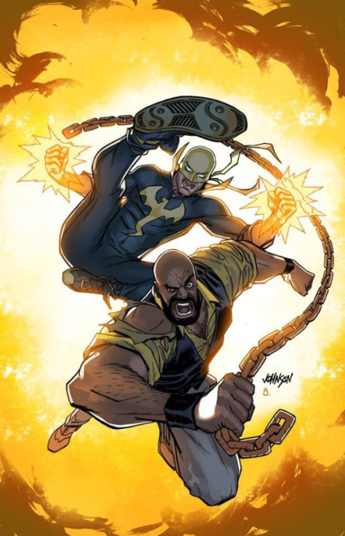 extraordinarycomics:Iron Fist & Luke Cage by Dave Johnson.