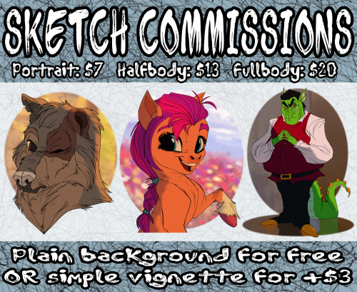 I’M DOING SKETCH COMMISSIONS AGAIN WHOOHOOInfo and details on pricing can be found HEREIf you’re int