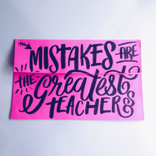 Mistakes are the greatest teachers&hellip; #envelope #doodle #lettering #letteringdaily #handlet