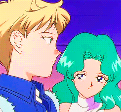 mlchirukaioh:Haruka: Don’t let him into your dressing room, okay? Michiru: Ara, are you jealous?
