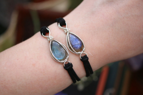 These beautiful blue labradorite bracelets with sterling silver are available at my Etsy Shop - Sedn