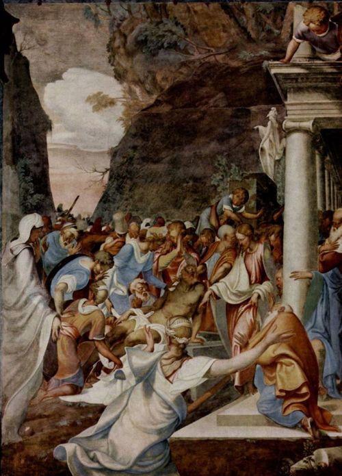 The Raising of Lazarus, by Camillo Boccaccino, Chiesa di San Sigismondo, Cremona.