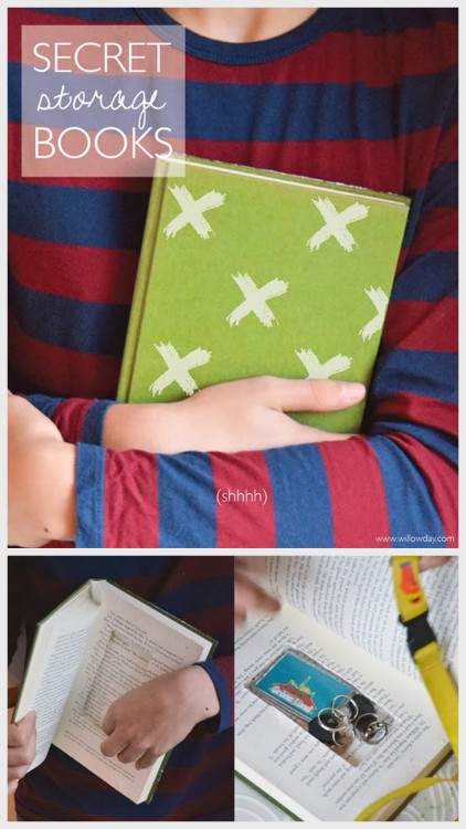 diychristmascrafts:DIY Cheap and Easy Secret Book Storage Tutorial from Willowday here. This would m