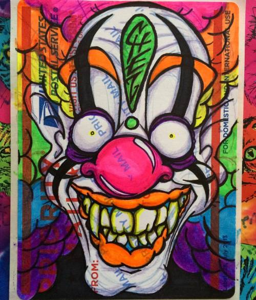 ❗️#clowns #slaps #stickerslaps #killerklowns #prioritymail #rainbow #sharpies #sketches