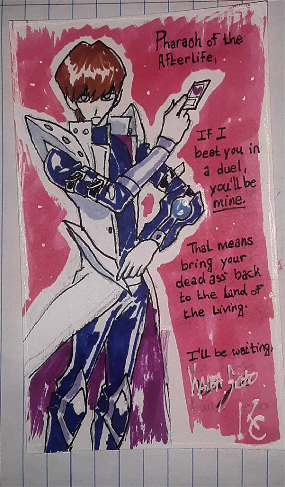 had to wait for my friend to receive this for her V-day birthday before i could post this... postal was VERY slow lol! Companion Valentine Day to this piece #ygo#seto kaiba#yugioh#kaiba#prideshipping#art
