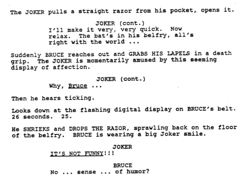 Batman (1989) Early Script