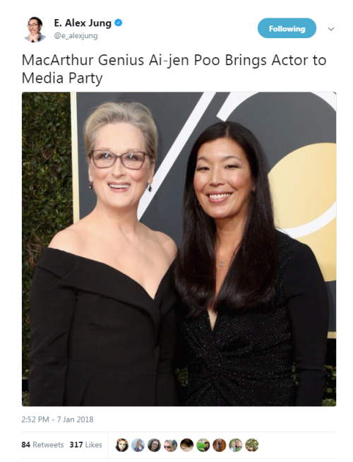 “MacArthur Genius Ai-jen Poo Brings Actor to Media Party”- E. Alex Jung   