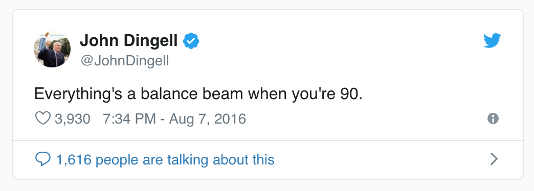 It’s also worth noting that nobody in their 90s will ever master Twitter better than John Dingell