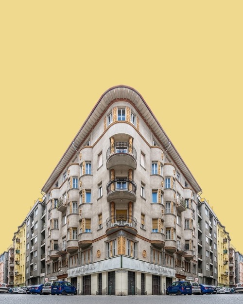 archatlas:    Corner Symmetry  In the words of the artist Zsolt Hlinka:My Corner Symmetry series takes the ideas from Urban Symmetry, and brings them one step forward. The buildings taken out of their usual environments return, but this time in a much