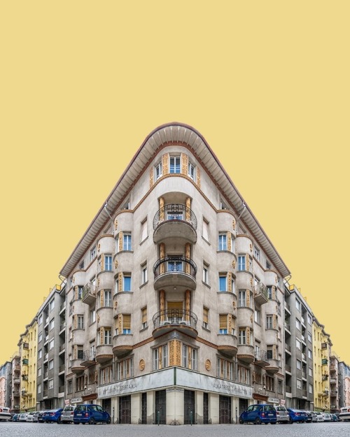 archatlas:    Corner Symmetry  In the words of the artist Zsolt Hlinka:My Corner Symmetry series takes the ideas from Urban Symmetry, and brings them one step forward. The buildings taken out of their usual environments return, but this time in a much