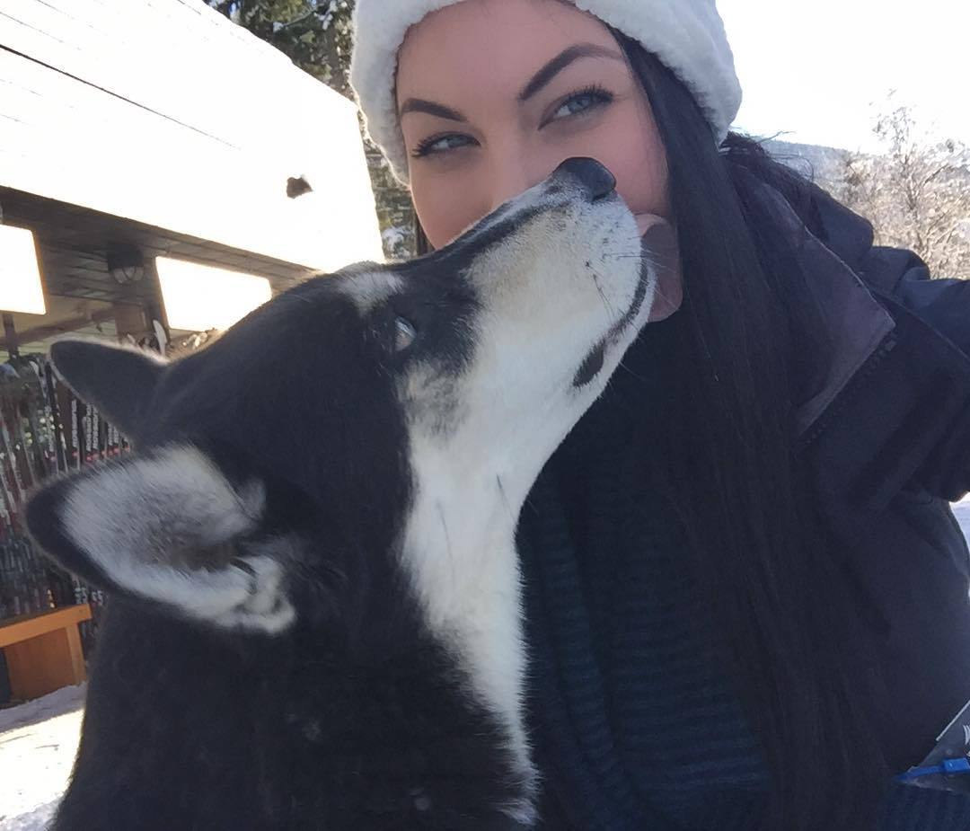 Up in Whistler snowshoeing today with my friends. Met this adorable Husky up the