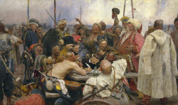 Les Cosaques zaporogues écrivant une lettre au sultan de Turquie - Ilya Yefimovich Repin (1880-1891)