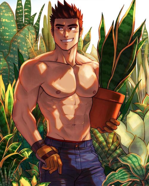 raymondoart:Nothing like a good hunky plant dad to make your day. Raeyr is a fan of tough, hard to k