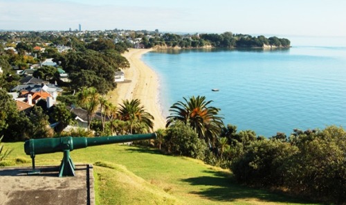 Cheltenham Beach in Devonport, Auckland, New Zealand