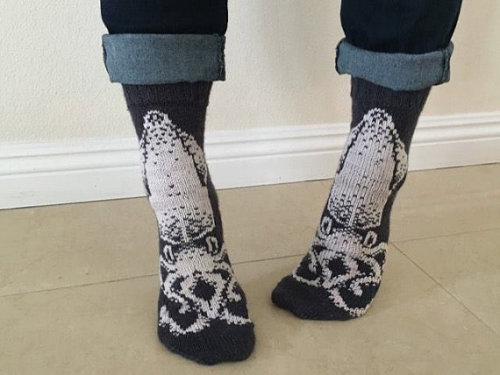 oldearthaccretionist: knithacker: Knit a Spectacular Pair of Squid Socks - Chart and Pattern Availab