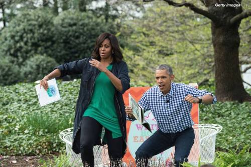 thatsthat24:alexistudies:theweirdwideweb:The Obamas read Where The Wild Things Are, Easter 2016And p