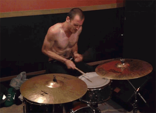 crippledbastard:  So Zach Hill played an entire Death Grips set in handcuffs.  