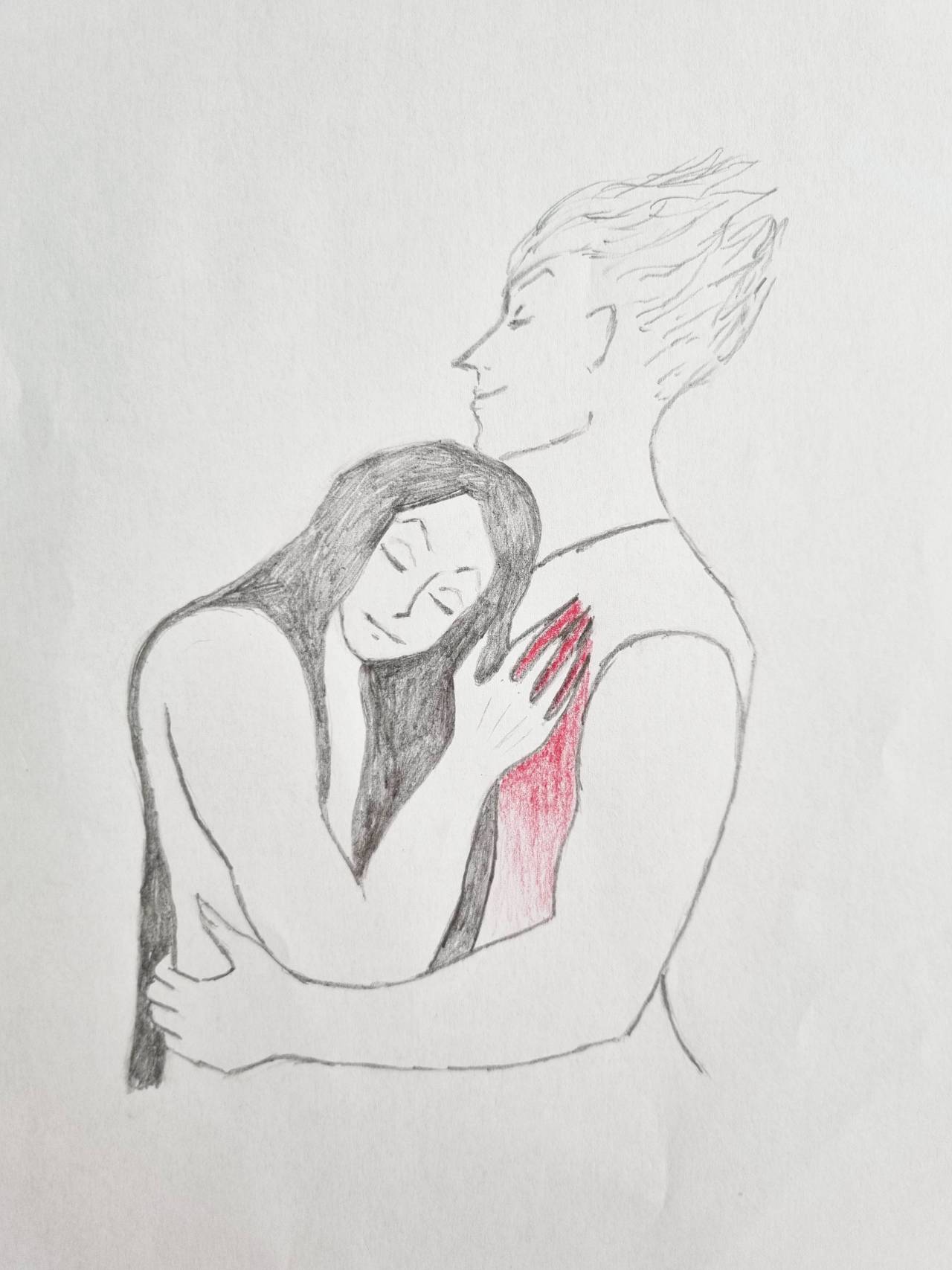 Anime Love, drawing Tumblr, Love Drawing, kiss, hug, couple, romance,  interaction, concept Art, Pencil