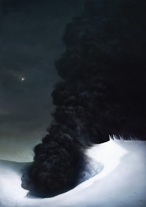 ex0skeletal-undead: Volcanic Rituals under a Lunar Dusk by Maéna Paillet